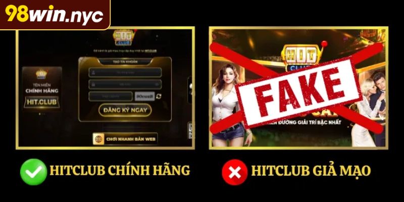 Phân biệt Hitclub giả qua website sơ sài